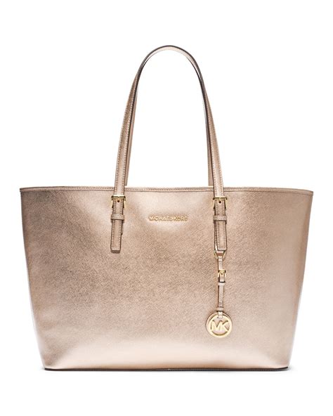 michael kors jet set travel tote gold|michael kors packable tote.